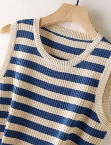 Débardeur décontracté pour femme, sans manches, dos nu, sexy, tricoté à la main, 100% coton, col rond uni - Product Image 4