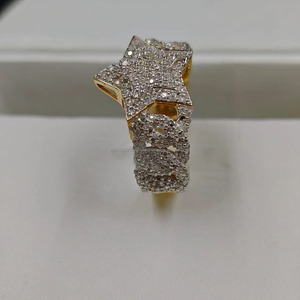 Anillo de Hip Hop con Eslabones Cubanos y Estrellas con Incrustaciones de Rodio, Plata de Ley 925, Regalos de Compromiso y Aniversario, Anillo para Fiestas - Product Image 4