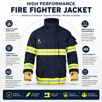 Veste de pompier ignifuge, veste de lutte contre l'incendie, veste de sécurité réfléchissante, veste de secours d'urgence, équipement de protection pour pompier