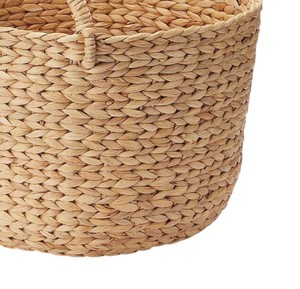 Panier en jacinthe d'eau tressé de qualité supérieure, fait main, naturel, avec bord robuste, pour rangement et décoration intérieure - Product Image 4