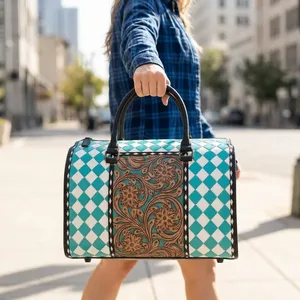 Urban Designer Genuine Leather Shoulder Bag Women <b>Handbag</b> Zipper Purse Portable Daily Travel Bag Floral Aesthetic design - Product Image 2