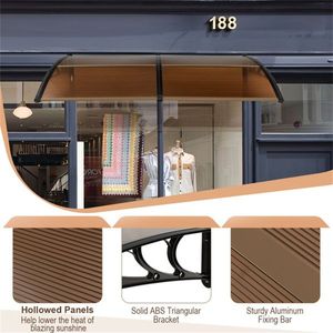 Outdoor Overhang Awning for Sun Rain Snow & Wind Protection-Durable PC Embossed Sun Sheets - Product Image 5