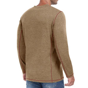 High Quality Customized <b>Men's</b> Plus Size <b>Henley</b> Shirts <b>Top</b> Design Versatile Soft Breathable 100% Cotton Fabric for Any Season - Product Image 3