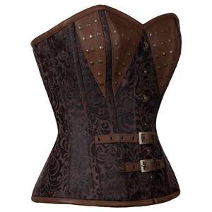 Corsets pour femmes, sexy, gainants, modernes, en cuir et brocart, pour grandes tailles, respirants - Product Image 3