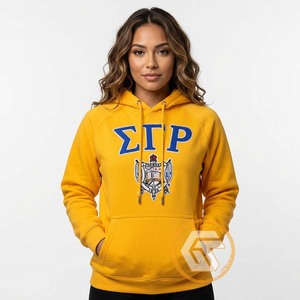GREEK TREASURES Sudadera con Capucha Personalizada Sigma Gamma Rho para Mujer, de Algodón y Felpa, 500g, con Logotipo Bordado en la Parte Delantera, Ecológica - Product Image 3