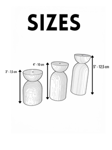 Porte-bougies coniques en bois massif faits à la main, style scandinave, rustiques, décoratifs, pour table - Product Image 2