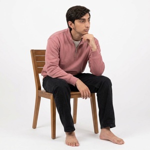 Sweat-shirt personnalisé pour homme avec fermeture éclair quart de tour, en molleton de coton premium, coupe épaules tombantes, col montant, style décontracté moderne - Product Image 5