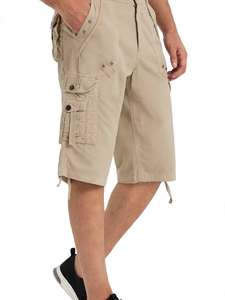 Pantalones Cortos Cargo Color Caqui para Hombre, Largos hasta la Rodilla, con Cierre de Cremallera, 8 Bolsillos, Casuales, de Alta Calidad, Fabricante Personalizado - Product Image 1