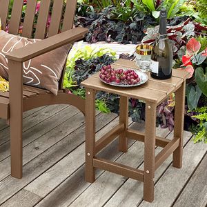 14 Inch <b>Square</b> Outdoor Adirondack <b>Side</b> <b>Table</b> Weather-Resistant - Product Image 1