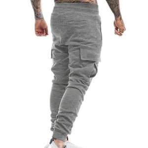 Pantalones Deportivos Cargo Color Borgoña para Hombre, Cintura Elástica con Cordón, Múltiples Bolsillos, Transpirables, Casuales, para Otoño - Product Image 2