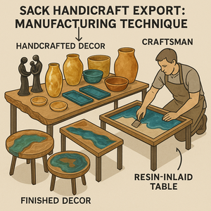 Table à manger rectangulaire de luxe en bois d'acacia massif avec bord naturel et résine époxy, design moderne et étanche, marque Sack, pour salon - Product Image 4