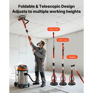 Ponceuse électrique double plateau 850W à LED pour plaques de plâtre, 5 vitesses variables 800-1700 tr/min, outil de décapage de plafonds popcorn, ponceuse de sol - Product Image 3