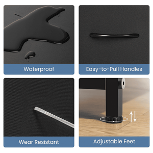 Torre portaoggetti in tessuto a 8 cassetti con struttura in metallo e piano in legno, organizer nero per camera da letto e soggiorno - Product Image 5