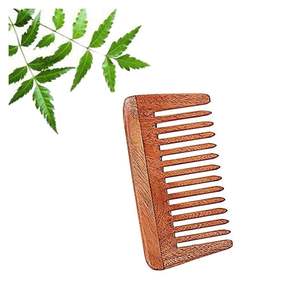 Peigne en bois de Neem pour la croissance des cheveux, peigne en bois fait à la main anti-pelliculaire pour hommes et femmes, marron - Product Image 5