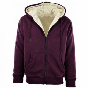 Winter <b>Thick</b> Zipper-Up Solid Loose Fit Hooded Cardigan Sweatshirt Men's 100% Cotton New Versatile Warm <b>Jacket</b> - Product Image 1