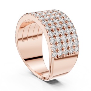 Anillo de banda ancha con diamantes cultivados en laboratorio, 2.13 CT, 5 filas, estilo eternidad, regalo para aniversario, boda, fiesta, certificado IGI, oro macizo de 18K, 14K, 10K - Product Image 6