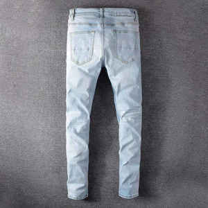 Nuevos Pantalones Casuales Clásicos, Jeans Elásticos Ajustados, Talla Grande, Jeans Ajustados Rotos con Múltiples Bolsillos Laterales, Pantalones de Mezclilla para Hombre - Product Image 2