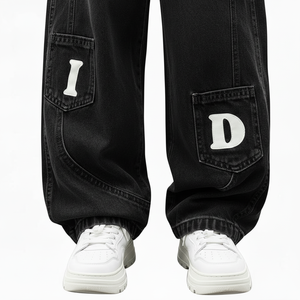 Jeans en denim élégants pour hommes, coupe droite vintage, marque personnalisée, haute qualité, décontractés et durables, vente en gros - Product Image 6