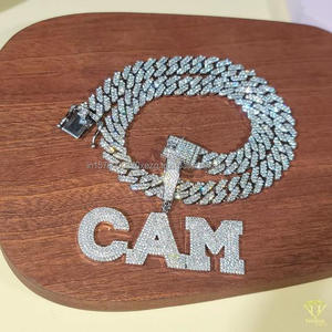 Collier pendentif de luxe en moissanite et diamant « CAM » en argent, bijoux hip-hop, vente en gros - Product Image 3