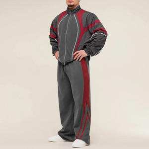 Premium Nylon Panel Work Windbreaker <b>Set</b> Custom Wholesale Factory Supplier USA Casual Fall Streetwear Hooded Jacket Pants Outfit - Product Image 1