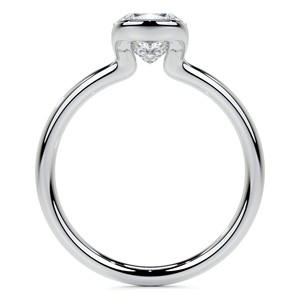 <b>Cushion</b> Cut 1.25 Carat Moissanite Engagement Ring Half Bezel Set Solitaire Promise Ring 10K White Gold Ring <b>For</b> Her - Product Image 6