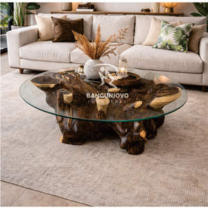 Mesa de Centro Sono de Madera con Tapa de Madera, Diseño Tropical Moderno, Hecha a Mano y Ecológica, Mueble Duradero para Sala de Estar - Product Image 2