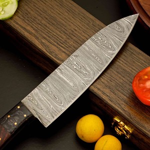 Couteau de chef de cuisine artisanal sur mesure de 13 pouces avec lame en acier Damas et manche en bois, ambidextre, compatible lave-vaisselle - Product Image 3