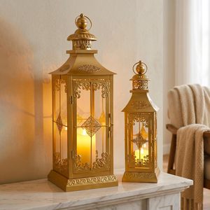 Lanterne en métal artisanale résistante à la chaleur et écologique, porte-bougie rustique, lumière suspendue pour la maison, le jardin, la terrasse, les mariages, les fêtes et les événements - Product Image 4