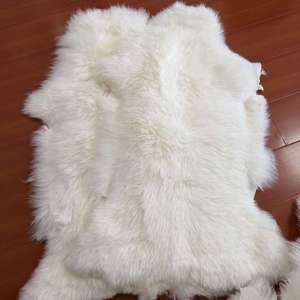 Alfombra de Piel de Cordero Natural Blanca, Alfombra Gruesa para Sofá, Alfombra Grande de Fibras Largas y Rizadas, Alfombra de Piel de Oveja Australiana de Lujo para Decoración del Hogar - Product Image 2