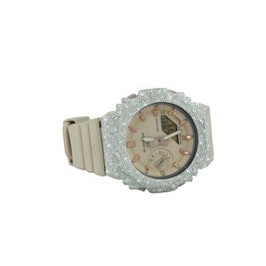 Montres de luxe personnalisées semi-serties de diamants, bracelet en caoutchouc, pièces intemporelles, boîtier rond artistique pour le quotidien - Product Image 3