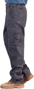 Men's Dark Gray <b>Work</b> <b>Pants</b> <b>Cargo</b> Style Abrasion Resistant Cotton Uniform Trousers - Product Image 5