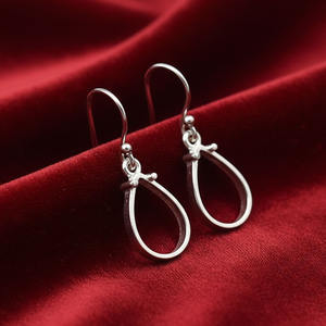 Pendientes de plata de ley 925 con forma de pera y 4 puntas, diseño abierto, de Jessica Creation, joyería moderna para cenizas o leche materna - Product Image 3