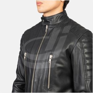 Vente en gros Veste en cuir d'agneau véritable de haute qualité pour hommes pour motards Design vieilli avec rembourrage en coton Caractéristique respirante - Product Image 4
