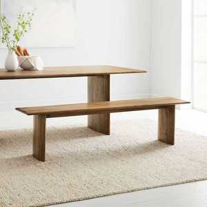 Solid Wood Dining Table <b>Set</b> with <b>Bench</b>, Modern Rectangular Wooden Furniture, Contemporary <b>Kitchen</b> Dining <b>Set</b> for Home - Product Image 5