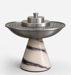 Quemador de Incienso de Diseño Moderno en Mármol con Tapa de Acero Inoxidable, Difusor de Aromaterapia para Decoración del Hogar - Product Image 1