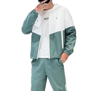 Customizable Half Zip Hooded Windbreaker Sets Unisex Summer Breathable Nylon Fabric Regular Length Pocket Placement Customized - Product Image 1