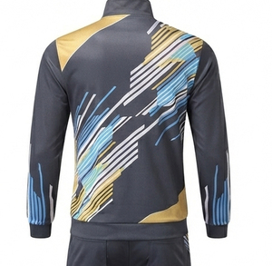 Survêtement polaire à col montant pour homme, 100 % coton, manches longues, fermeture éclair frontale, coupe régulière, taille mi-élastique - Product Image 4