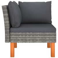 2 Stück Corner Garden Sofas Poly Rattan und massives Eukalyptus holz Langlebige und stilvolle Outdoor-Eck sitze
