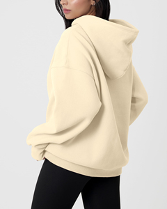 Sweat-shirts à capuche pour femmes, taille plus, avec logo personnalisé, 60% coton, 40% polyester, tricotés, respirants, épaules tombantes, imprimés - Product Image 2