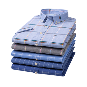 <b>Men's</b> Casual Regular Fit Button Horn Button 100% Cotton Satin Quick Dry Breathable Short Sleeve 240g Solid Pattern Summer <b>Shirt</b> - Product Image 3