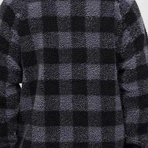 Veste en polaire à carreaux pour homme, coupe-vent, décontractée, hiver, doublure sherpa épaisse, coupe régulière, motif noir et gris, veste en laine - Product Image 6