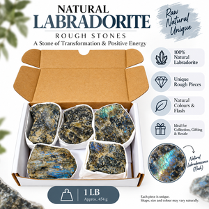 Piedras Preciosas Naturales en Bruto Hechas a Mano al por Mayor, Caja Portátil de 1 LB, Amatista, Cuarzo Rosa, Labradorita, Ojo de Tigre - Product Image 3
