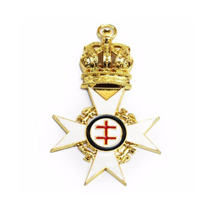 Pendentif de poitrine en émail doré, bijou de ancien précepteur des Chevaliers Templiers Maçonniques, pour la Loge - Product Image 1