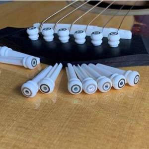 Real Ox Bone String <b>Nails</b> Pegs Acoustic Guitar Bridge Pins with <b>Brass</b> Circle and Abalone Dot Natural Crafts - Product Image 3