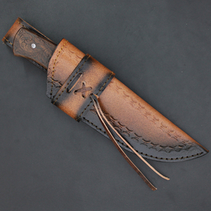 Cuchillo de Caza de Hoja Fija de Acero Inoxidable Grabado Personalizado con Mango de Madera y Diseño de Punta Caída - Product Image 4
