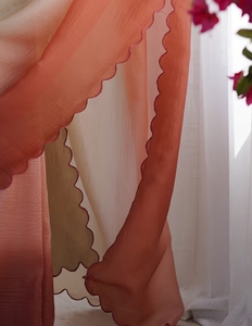 Sari en mousseline de rayonne moderne marron brodé pour femme KV avec chemisier non cousu pour les occasions de fête - Product Image 6