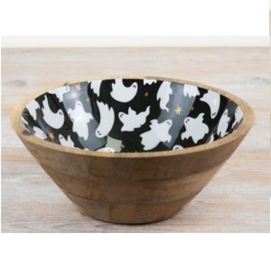 Atractivo Tazón de Madera con Diseño Impreso para Frutas, Decoración de Mesa para Frutas Frescas, Pasta, Postres o Servir en Fiestas - Product Image 3