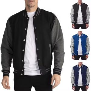 Veste de baseball pour homme en coton molletonné avec manches en cuir, nouveau design, vêtement d'extérieur pour l'hiver, usage décontracté ou uniforme d'équipe - Product Image 1