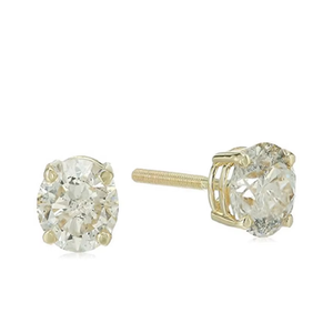 14K Yellow Gold 0.50 TCW Round Cut Real Diamond Solitaire Stud <b>Earrings</b> for Women | Classic Prong Set <b>Fine</b> Jewelry Gift Everyday - Product Image 3
