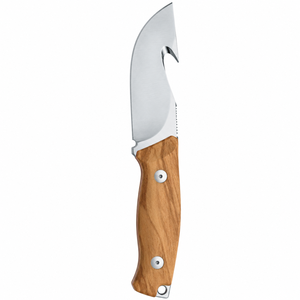 Couteaux de chasse Gut Hook avec lame courbée pour le dépecage, poignée en bois naturel et trou pour cordon, pour la manipulation des gibiers en extérieur et les tâches sur le terrain - Product Image 6